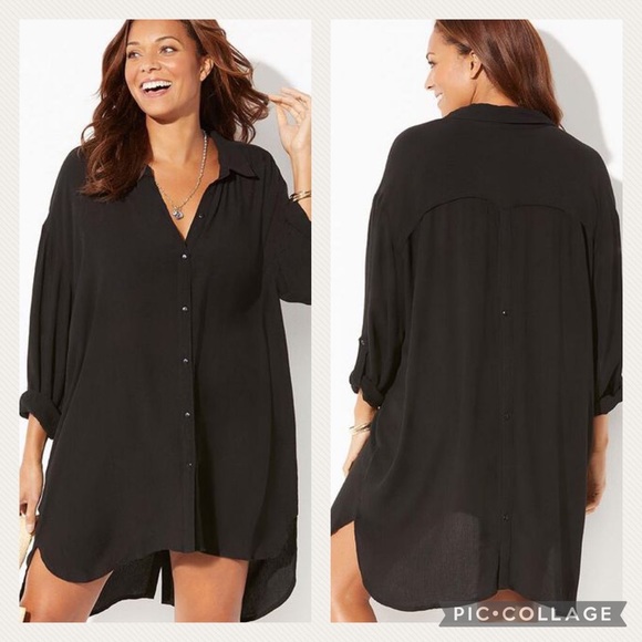 NWT! Swimsuits for All Shea high-low button cover shirt! - Picture 1 of 6